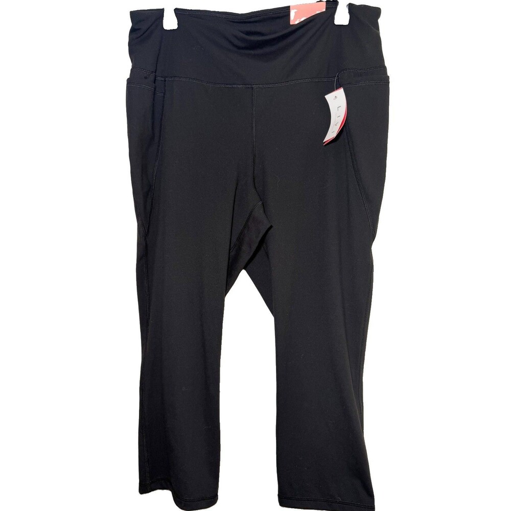 LIVI Lane Bryant Soft Capri Leggings 18/20 Black High Rise Pockets NWT